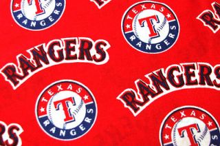 MLB Texas Rangers 100% Cotton Baseball Fabric Ultra Rare RED OOP ~ BY