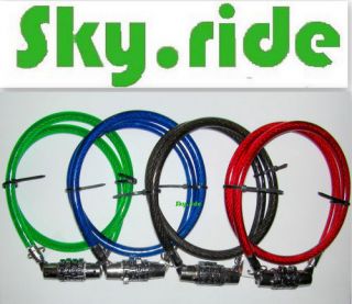 BICYCLE MOUNTAIN BIKE CYCLE SPIRAL STEEL CABLE 4 COMBINATION LOCK