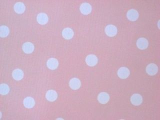 PINK WHITE POLKA DOT OILCLOTH VINYL SEWING FABRIC BTY