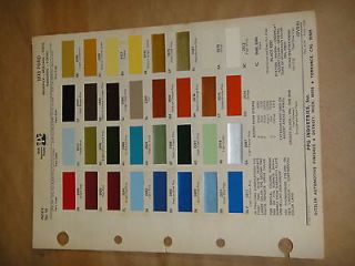 FORD PPG DITZLER AUTOMOTIVE FINISHES EXTERIOR PAINT COLOR SAMPLE SHEET