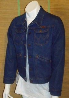 Vintage 70s Wrangler Denim Jean Trucker Jacket Large Nice