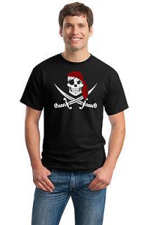 JOLLY ROGER PIRATE FLAG TEE Adult Unisex T shirt. Skull and Crossbones