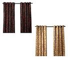 Ikea NATVIDE Window Curtains, 2 Panes Drapes Black and Brown Ikea