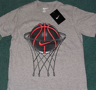 NWT Nike Boys L Gray/Black/Red Basketball Shirt L 14 16