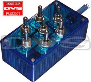BLUE AVS 7 SWITCH BOX TOGGLE SWITCHES AIR RIDE VALVES