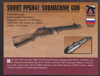 SOVIET PPSH41 SUBMACHINE GUN Russia Atlas Classic Firearms Gun CARD