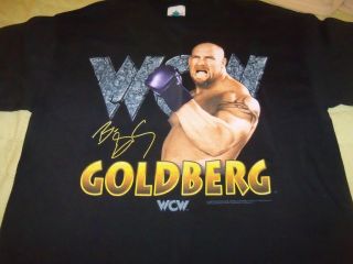 Vntg New BILL GOLDBERG T Shirt Size L WCW WRESTLING