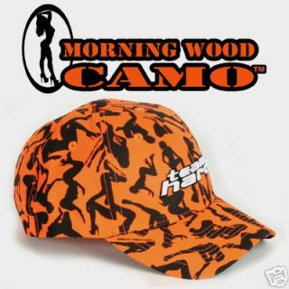 Blaze Orange Team Hard Camo Deer Hunting cap hat buck