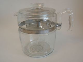 Clear Glass Stovetop Coffee Maker 9 Cup #7759 Percolator All Parts