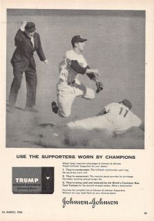 1954 Johnson & Johnson Jock Straps Print Ad BILLY MARTIN Yankees