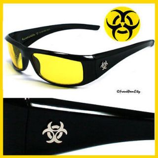 Biohazard 99 Black With Lime Green Neon Yellow Lines Sunglasses Large