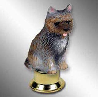 Cairn Terrier Dog Figurine Lamp Light Finial Hand Painted Brindle