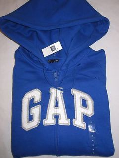 NWT Womens GAP Blue Zip Up Logo Hoodie Sweatshirt XXL XXLarge