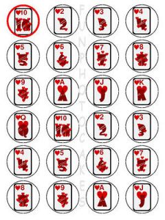 X24 POKER PLAYING CARD CUP CAKE BIRTHDAY TOPPERS EDIBLE RICE PAPER