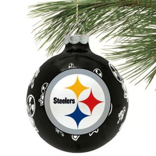 Pittsburgh Steelers Christmas Tree Glass Ball Ornament