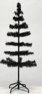 HALLOWEEN CHRISTMAS ORNAMENT BLACK DISPLAY TINSEL TREE