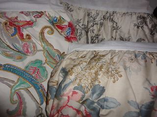 SAINT HONORE, ANTIGUA OR LAKE HOUSE BEDSKIRT FLORAL BLACK TEAL RED