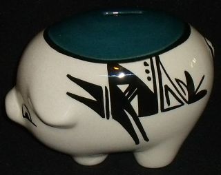 Ute Mountain Native Pottery Signed Ruth Root 5 Tall Piggy Bank FREE