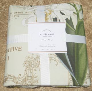 POTTERY BARN ~ BLOOMING ORCHID FLOWER DUVET~ FULL/QUEEN or KING/CAL
