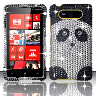 For Nokia Lumia 820 AT&T Hard Case Snap On Phone Cover Cute Panda Bear