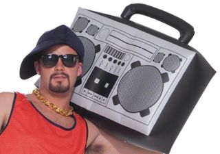 Giant Inflatable Boom Box Retro 80s Hip Hop Rapper Costume Accessory