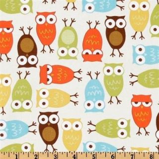 Urban Zoologie bermuda Owls Cotton fabric by Robert Kaufman BTY