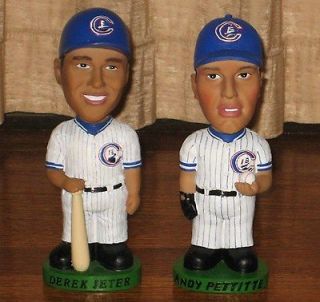 Jeter & Andy Pettitte Columbus Clippers NY Yankees Lot 2 Bobbleheads