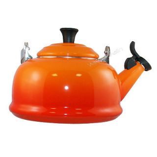 Le Creuset Classic Whistling Tea Pot Kettle Flame Enameled Steel 1.8