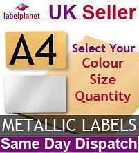 A4 Sheets Metallic Labels Gold Silver Round Blank Address Sheet Label