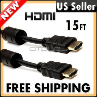 FT Hi Speed HDMI Cable 3D M/M Cord Blu Ray 1080p for HDTV LCD PS3 15FT