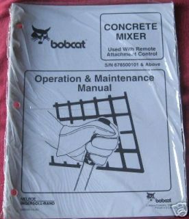 Bobcat Concrete Mixer Operation & Maintenance Manual