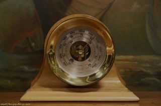 Chelsea Vintage Brass Ship Nautical Barometer & Stand