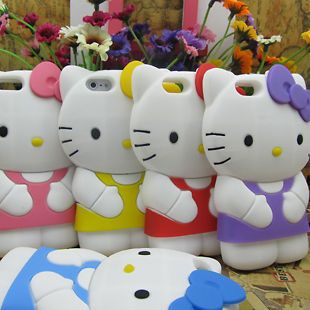 8colors 3D Bow Hello kitty Soft Silicone Case Cover Protector for