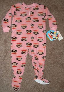 Paul Frank Baby Girls PINK Footed Blanket Sleeper Pajamas 12 18 24M 2T