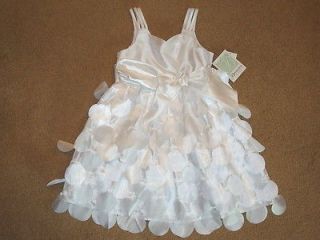 BONNIE JEAN White Dot Satin Easter Wedding Dress 7 NWT