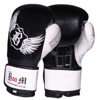 BOOM Pro Leather Boxing Gloves,MMA,Spa rring Punch Bag,Muay Thai