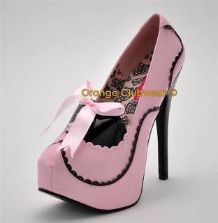 BORDELLO Teeze 01 Baby Pink Platform High Heels Shoes