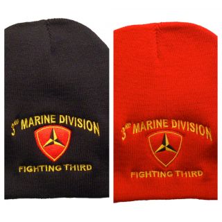 3rd Marine Division 8 Winter Knit/Skull/Tob oggan Hat. Embroidered in