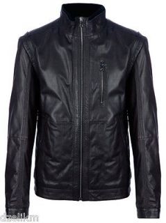 Hugo Boss Black Label by Hugo Boss Luxury Goat Leather Jacket in Black