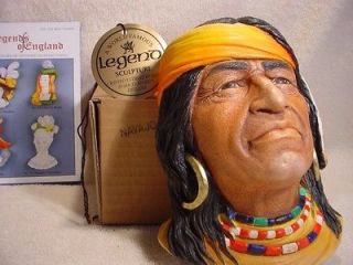 Navajo Indian #13 Made in England Wall Mask F Wright Bossons Chalkware