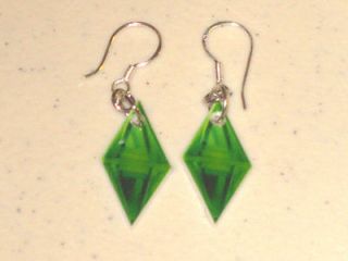 Sims Plumbob (Diamond Thing) Earrings   Handmade