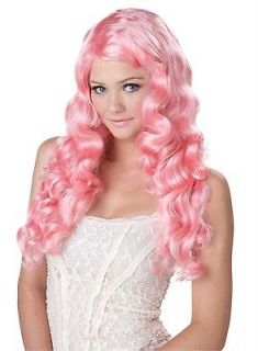 Long SEXY Wavy Katy Perry Fairy Womens Costume Wig PINK