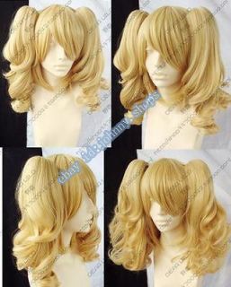 NEW blonde mixed COSPLAY Split  Type WIG and with 2 pig tails #JF245