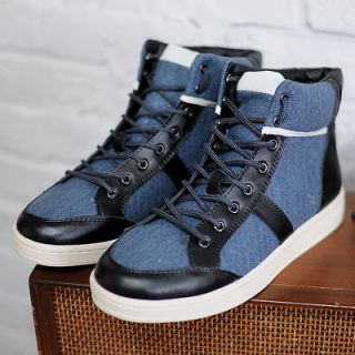 shoes fashion US casual Baseball High Top BLUE TRAINERS Sneakers SHOES