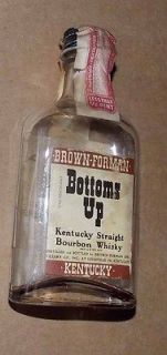 Brown Forman Bottoms Up Miniature Empty Kentucky Whiskey Bottle   Tax