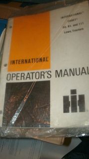 INTERNATIONAL CADET 80 81 111 LAWN TRACTORS MOWERS OPERATORS MANUAL