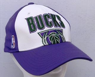 NBA, NEW, Milwaukee Bucks, Flexfit, Basketball Reebok Cap/Hat, Purple
