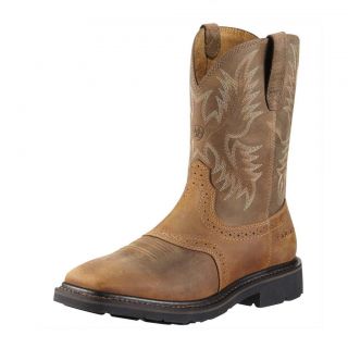 Ariat Mens Sierra Square Steel Toe Cowboy Western Work Boots Aged