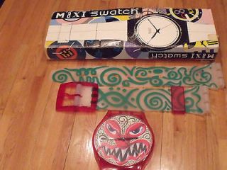 SIGNED VINTAGE 7 MAXI SWATCH WALL CLOCK MONSTER TIME BY KENNY