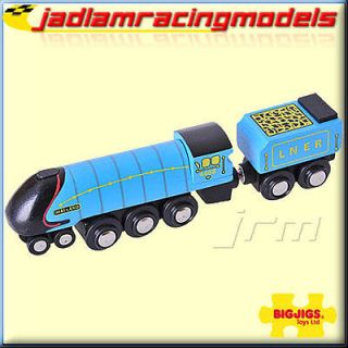BIGJIGS Wooden Railway Mallard Train BJT440 Brio compatible